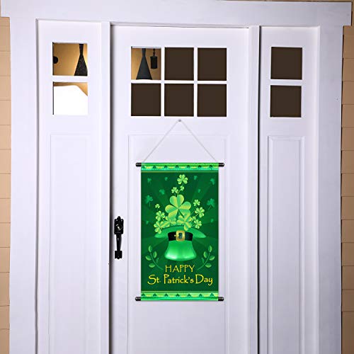 Blulu ST. Patrick Day Door Banner St. Patrick's House Flag Welcome Banner for Indoor/Outdoor Decoration St. Patrick's Day Garden Flag Party Parade 18.5 x 12.59 Inch