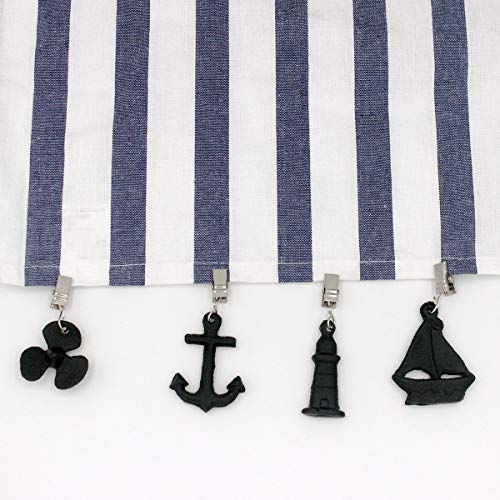 Funly mee Rustic Cast Iron Nautical Anchor tablecloth weights Heavy clips for outdoor garden picnic