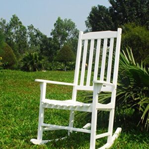 Merry Garden - White Porch Rocker/Rocking Chair Acacia Wood