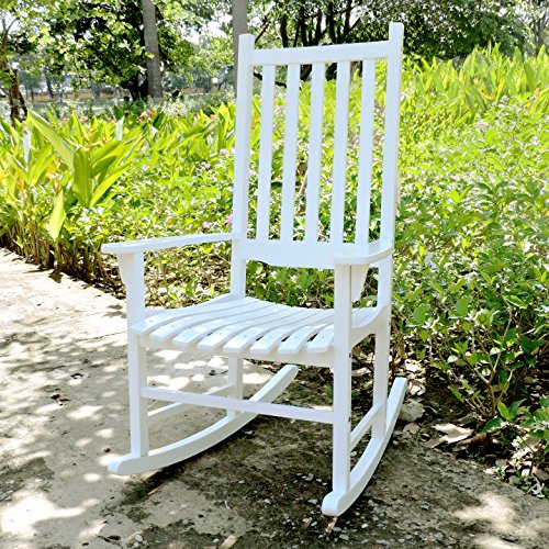 Merry Garden - White Porch Rocker/Rocking Chair Acacia Wood