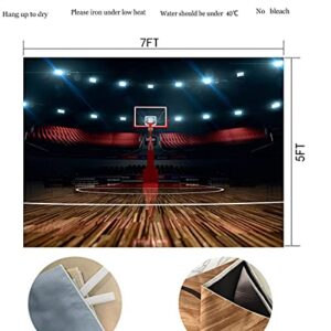 Flowerstown Basketball Court Backdrop Washable Polyester Backdrop, Basketball Backdrop for Birthday Parties Sports backdrops for Photography Decorations Living Room Studio Background 7x5ft FT004