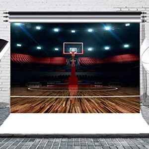 Flowerstown Basketball Court Backdrop Washable Polyester Backdrop, Basketball Backdrop for Birthday Parties Sports backdrops for Photography Decorations Living Room Studio Background 7x5ft FT004