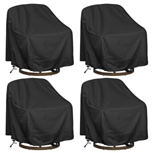 outdoor swivel lounge chair cover 4 pack,waterproof heavy duty outdoor chair covers, (39″ l x 37″ w x 38″ h) patio furniture cover for swivel patio lounge chair