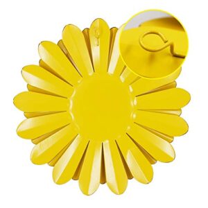 Zcaukya Large Metal Flower Wall Decor, 13" Flower Art Wall Hanging for Indoor Outdoor Home Bedroom Office Garden (Yellow)