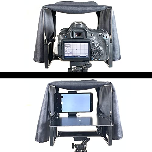 Leeventi Teleprompter I Compatible with iPhone, iPad, Android Smartphones, Photo or Video Camera I Suitable for All tripods I 600g, 30×40×3 cm