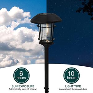 Grand patio Solar Outdoor Lights, 5 Pack, Glass Light Aluminum & Steel Frame, Waterproof, All-Weather Pathway Light, Automatic Dusk and Dawn Sensor (Slate Gray)