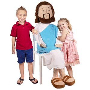 kangaroo giant 6 foot plush jesus doll; great for christmas, easter, kids’ bedrooms, churches & christians! tower of babel humongous