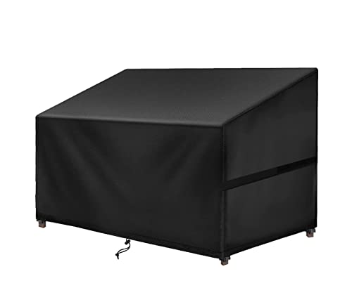 SIRUITON 3-Seat Heavy Duty Garden Patio Sofa/Loveseat/Bench Cover,100% Waterproof Outdoor Sofa Cover, Lawn Patio Furniture Covers Black,64" W x 27" D x 35" H