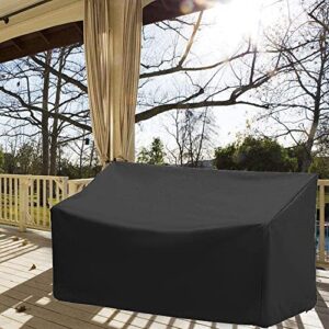 SIRUITON 3-Seat Heavy Duty Garden Patio Sofa/Loveseat/Bench Cover,100% Waterproof Outdoor Sofa Cover, Lawn Patio Furniture Covers Black,64" W x 27" D x 35" H