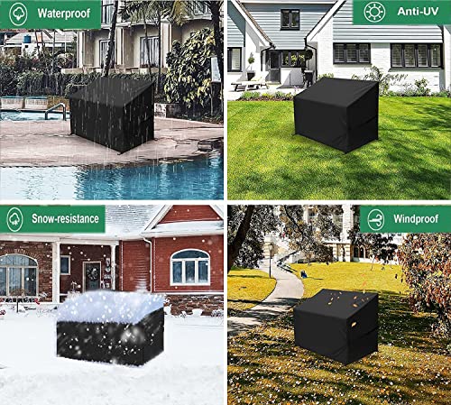 SIRUITON 3-Seat Heavy Duty Garden Patio Sofa/Loveseat/Bench Cover,100% Waterproof Outdoor Sofa Cover, Lawn Patio Furniture Covers Black,64" W x 27" D x 35" H