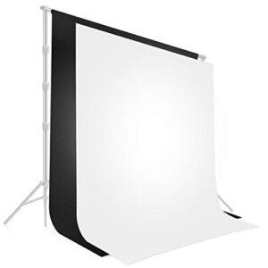 limostudio 10 x 12 ft. black & white backdrop screen, dark black and pure white background muslin, premium synthetic thick fabric for photography, video, family events, party, agg1894