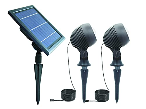 LANBITOU Solar Spotlights Outdoor,Waterproof Solar Landscape Spot Lighting for Flag Yard Wall Garden Pathway Trees Patio - White