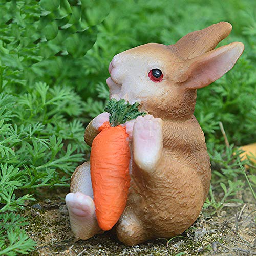 3 Pcs Rabbit Figurines Mini Animals Bunny Miniature Figurines Rabbit Model Fairy Garden Miniature Moss Landscape DIY Terrarium Crafts Ornament Accessories for Home Decoration,B