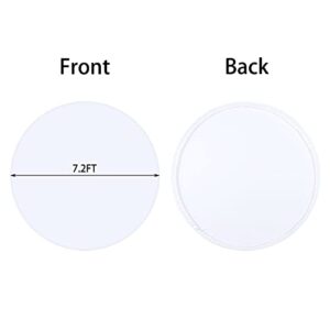 Outpain 7.2FT White Round Backdrop Cover Wrinkle Resistant White Circle Background Round Photography Backdrop for Wedding, Birthday, Baby Shower Decorations