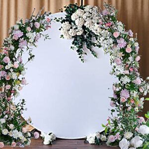 Outpain 7.2FT White Round Backdrop Cover Wrinkle Resistant White Circle Background Round Photography Backdrop for Wedding, Birthday, Baby Shower Decorations