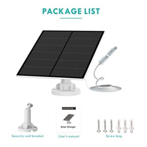 5W Solar Panel for Wireless Outdoor Security Camera Compatible with Rechargeable Battery Powered Surveillance Cam, Continuous Solar Power for Camera, Not Compatible with Arlo Ring Blink Camera