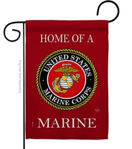 home of marine corps garden flag wall decor armed forces usmc semper fi tapestry official united state american military memorabilia banner remembrance retire outdoor yard memorial veteran gifts made in usa