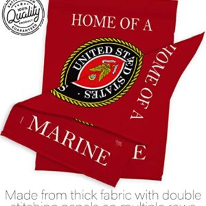 Home of Marine Corps Garden Flag Wall Decor Armed Forces USMC Semper Fi Tapestry Official United State American Military Memorabilia Banner Remembrance Retire Outdoor Yard Memorial Veteran Gifts Made In USA