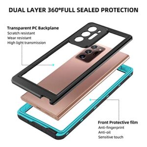 WIFORT Samsung Galaxy Note 20 Ultra Waterproof Case Built-in Screen Protector Water Resistant Cover Protective Drop Protection Hard, Shockproof Full Body Case for Samsung Note 20 Ultra 5G, Teal