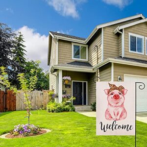 Welcome Summer Cheetah Bandana Pig Garden Flag Vertical Double Sized Home Holiday Party Yard Outdoor Decoration 12.5 x 18 Inch