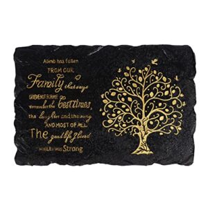 tree of life song memorial stepping stone,weight 2.9 lbs sympathy garden stone for loved one,garden remembrance stones,resin outdoor decor (black)