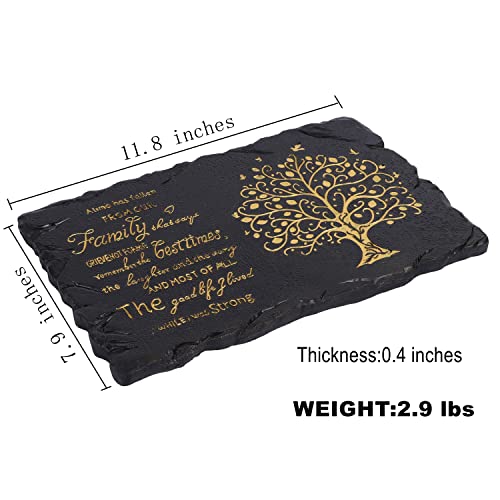 Tree of Life Song Memorial Stepping Stone,Weight 2.9 lbs Sympathy Garden Stone for Loved One,Garden Remembrance Stones,Resin Outdoor Decor (Black)