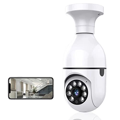 SSYING Light Bulb Camera, 1080P 2.4G/5.0GWireless Light Bulb Camera WiFi Outdoor 360 Degree,Light Bulb Security Camera with Motion Detection,Two-Way Audio,Free Cloud Storage