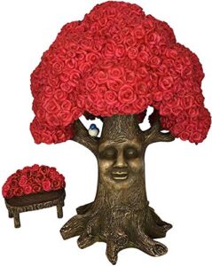 glitzglam fairy garden miniature tree: mrs. rose the pink rose tree of azar (9 inch tall) for the garden fairies and gnomes – from the beautiful azarian collection. a fairy garden accessory