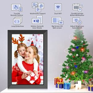 19-inch Dual-WiFi Digital Photo Frame - Digital Picture Frame, 32GB, Motion Sensor, Full Function, Sharing Photos and Videos via App or Email Instantly, Unlimited Cloud Storage, Wall Mountable