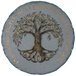 cynice stepping stones – garden stepping stones outdoor with a tree of life and verse,outdoor decorations for garden yard patio lawn pathway,10 inch