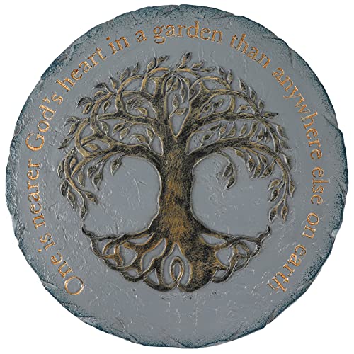 CYnice Stepping Stones - Garden Stepping Stones Outdoor with a Tree of Life and Verse,Outdoor Decorations for Garden Yard Patio Lawn Pathway,10 Inch