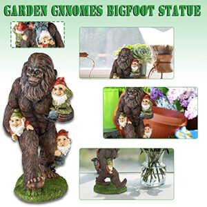 duoxinshangmao Gorilla Statue Bigfoot and Gnomes Figurine Outdoor Garden Resin Statue,Miniature Bigfoot and Gnomes for The Fairy a Large Garden Accessory, 6inch X 3.5inch X 2.7inch