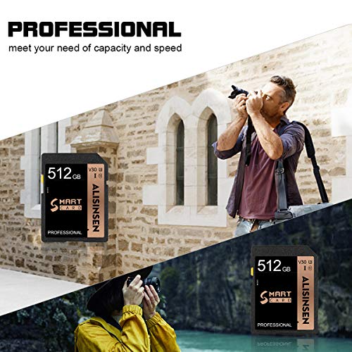 Class 10 512GB SD Card Memory Cards 512GB High Speed Memory Card 512GB for Vloggers,Filmmakers,Photographers & Videographer Security Digital