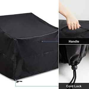 ALSTER Outdoor Chair Covers, Patio Chair Covers(35" L x 40" W x 33" H), Durable and Waterproof Black Covers for Lounge Deep Seat, Rain Snow Dust Wind-Proof