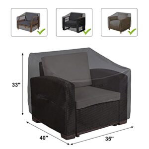 ALSTER Outdoor Chair Covers, Patio Chair Covers(35" L x 40" W x 33" H), Durable and Waterproof Black Covers for Lounge Deep Seat, Rain Snow Dust Wind-Proof