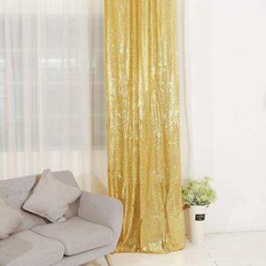 TRLYC Gold Sequin Backdrop Wedding Photography Backdrop 2ftx8ft (2Pack)