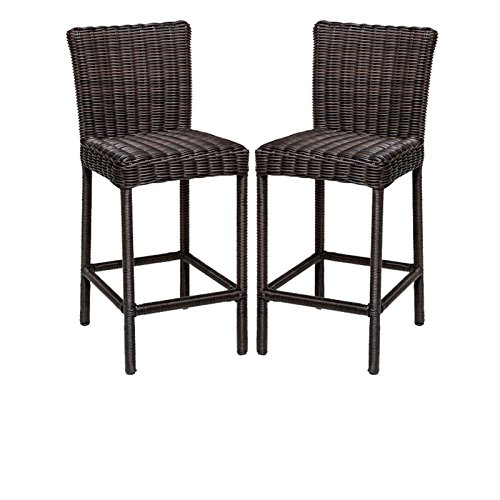 TK Classics Venice-Pub-KIT-4 Venice Pub 5 Piece Table Set with Barstools Outdoor Wicker Patio Furniture