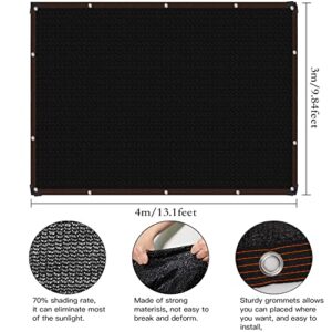 Garden 70% Shade Cloth,Sunblock Shade Cloth Black Shade Cloth Resistant Sun Shade Cloth,Garden Black Sun Shade Cloth for Plants Greenhouse Patio Vegetables Dogs Outside (9.8 x 13.1 Ft)