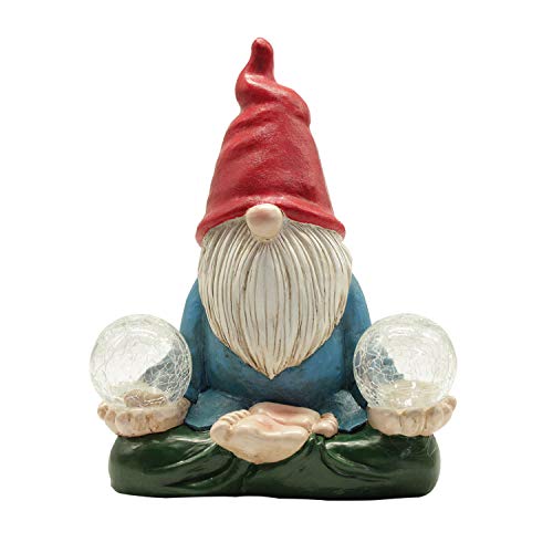 Solar Garden Gnomes Decorations Funny Zen Glowing Naughty Sculpture Statue Outdoor Yard Lawn Decor Resin