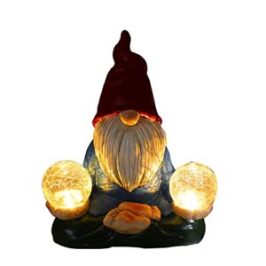 solar garden gnomes decorations funny zen glowing naughty sculpture statue outdoor yard lawn decor resin