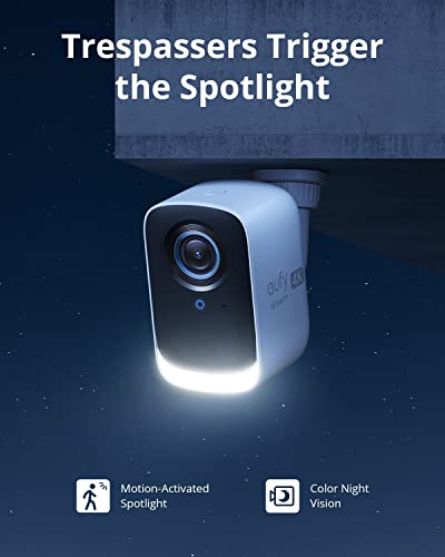 eufy security eufyCam 3C Add-on Camera, Security Camera Outdoor Wireless, 4K Camera with Expandable Local Storage, Face Recognition AI, Spotlight, No Monthly Fee, Requires HomeBase 3