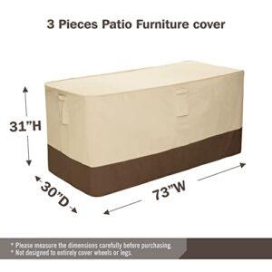 loriano Patio Furniture Cover 600D Outdoor Furniture Cover Waterproof Suitable for 3 Pieces Patio Furniture Sets