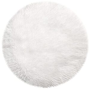 newborn photography furry props girl boy, small soft faux fur fluffy baby photo photoshoot props mat,product decor photo studio posing rug (23.6x 23.6 inch round, white)