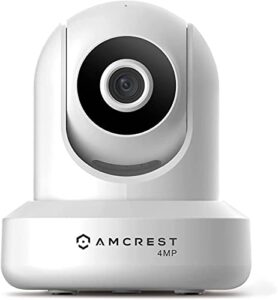 amcrest 4mp ultrahd indoor wifi camera, security ip camera with pan/tilt, two-way audio, night vision, remote viewing, 2.4ghz, 4-megapixel @30fps, wide 90° fov, ip4m-1041w (white)