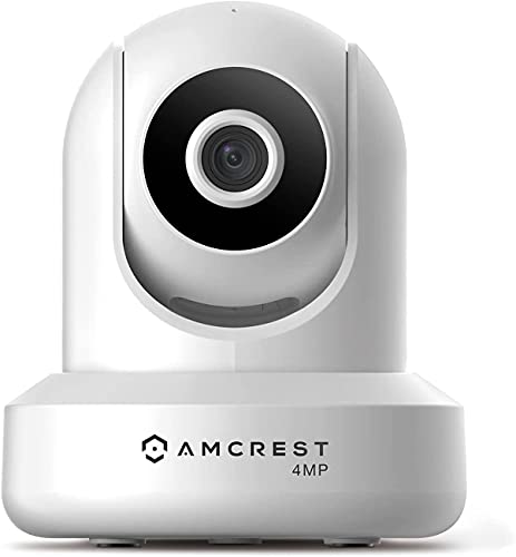 Amcrest 4MP UltraHD Indoor WiFi Camera, Security IP Camera with Pan/Tilt, Two-Way Audio, Night Vision, Remote Viewing, 2.4ghz, 4-Megapixel @30FPS, Wide 90° FOV, IP4M-1041W (White)