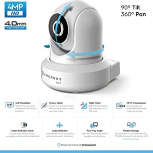 Amcrest 4MP UltraHD Indoor WiFi Camera, Security IP Camera with Pan/Tilt, Two-Way Audio, Night Vision, Remote Viewing, 2.4ghz, 4-Megapixel @30FPS, Wide 90° FOV, IP4M-1041W (White)