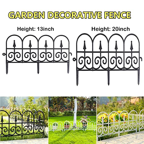 Garden Fence, 10 Pack Decorative No Dig Fencing 20ft (L) x 13in (H) Rustproof Landscape Folding Fence Panel Border Decor Picket Flower Edging for Outdoor Patio Yard Landscape