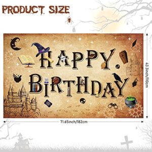 Wizard Birthday Party Supplies Wizard Backdrop Banners Birthday Background Magical Wizard Banner Welcome Sign for Boys Girls Photography Birthday Photo Booth Wizard Wall Decor 6 x 3.6 Feet (Train)