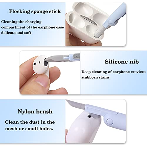 Revolutionary 7-in-1 Cleaner Kit for Airpods 1/2/3/ Pro Headphones Earbuds and Case & Keyboard, Deep Cleaning Tools with Screen Cleaner for iPhone, Wireless Bluetooth Earphones,Laptop and Camera