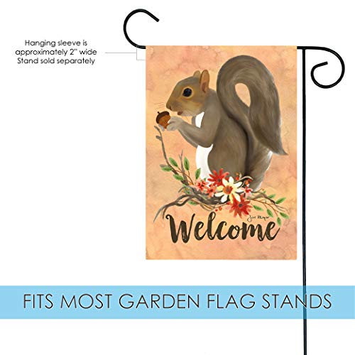 Toland Home Garden 1112296 Squirrel Welcome 12.5 x 18 Inch Decorative, (12.5" x 18"), Double Sided Garden Flag